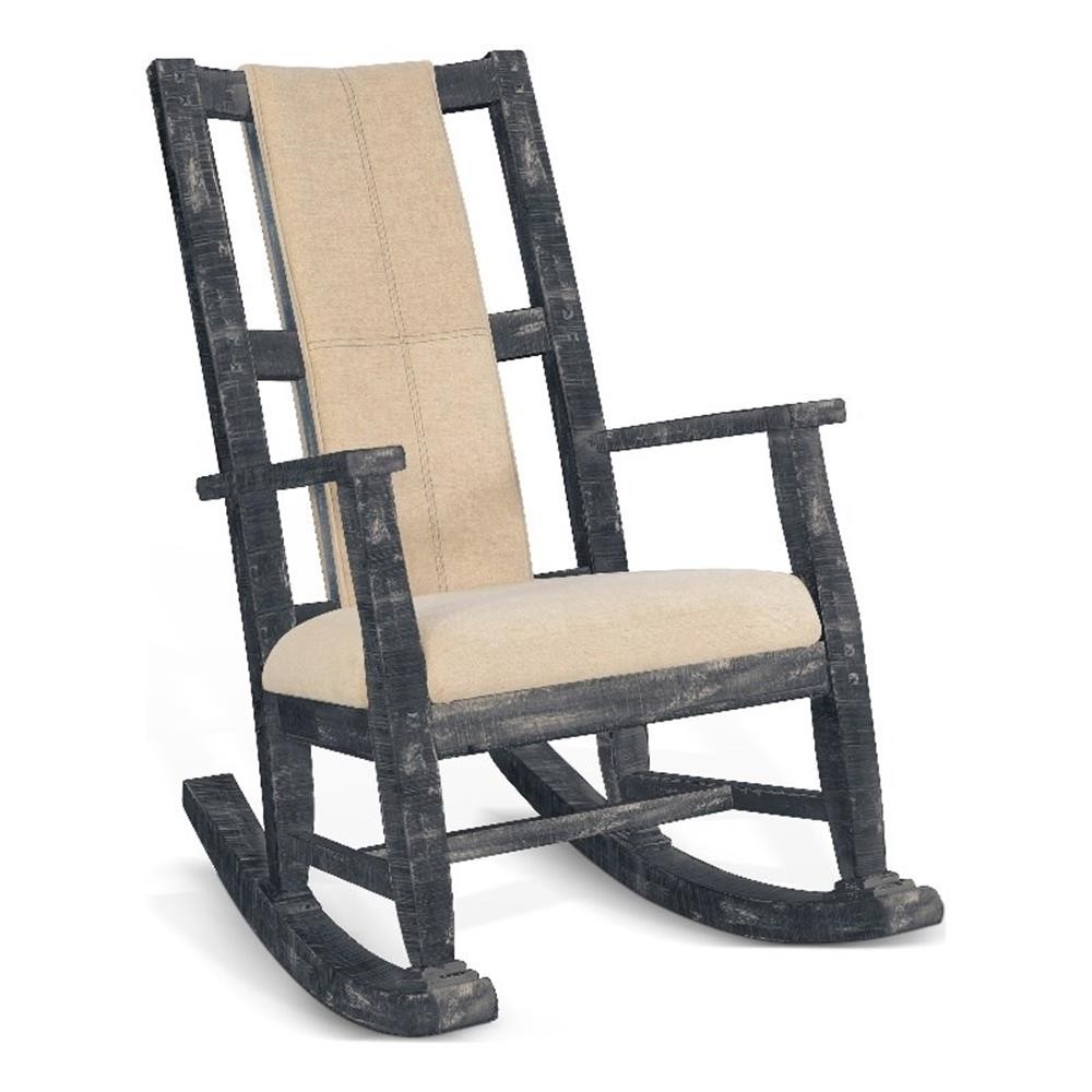 Sunny Designs Marina Mahogany Rocking Chair with Cushion Seat & Back in Black