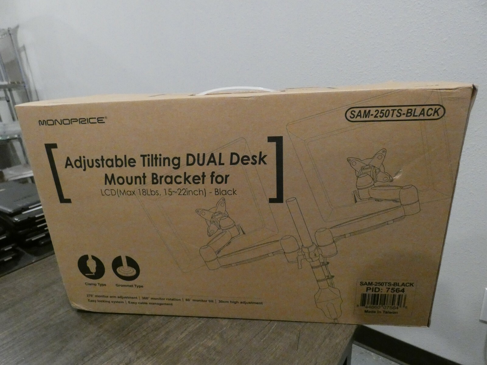 Monoprice Tilt/Swivel DUAL Monitor Desk Mount Bracket 15-22in Monitors Brand New