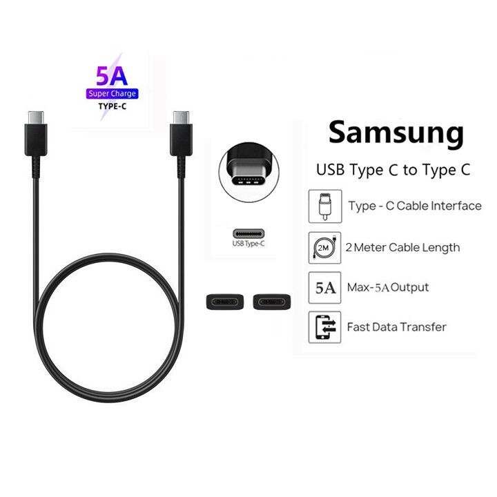 Original Samsung DX510 5AMP 100Watt Type-C 6FT(1.8m) USB C to C Cable Ver. 2023