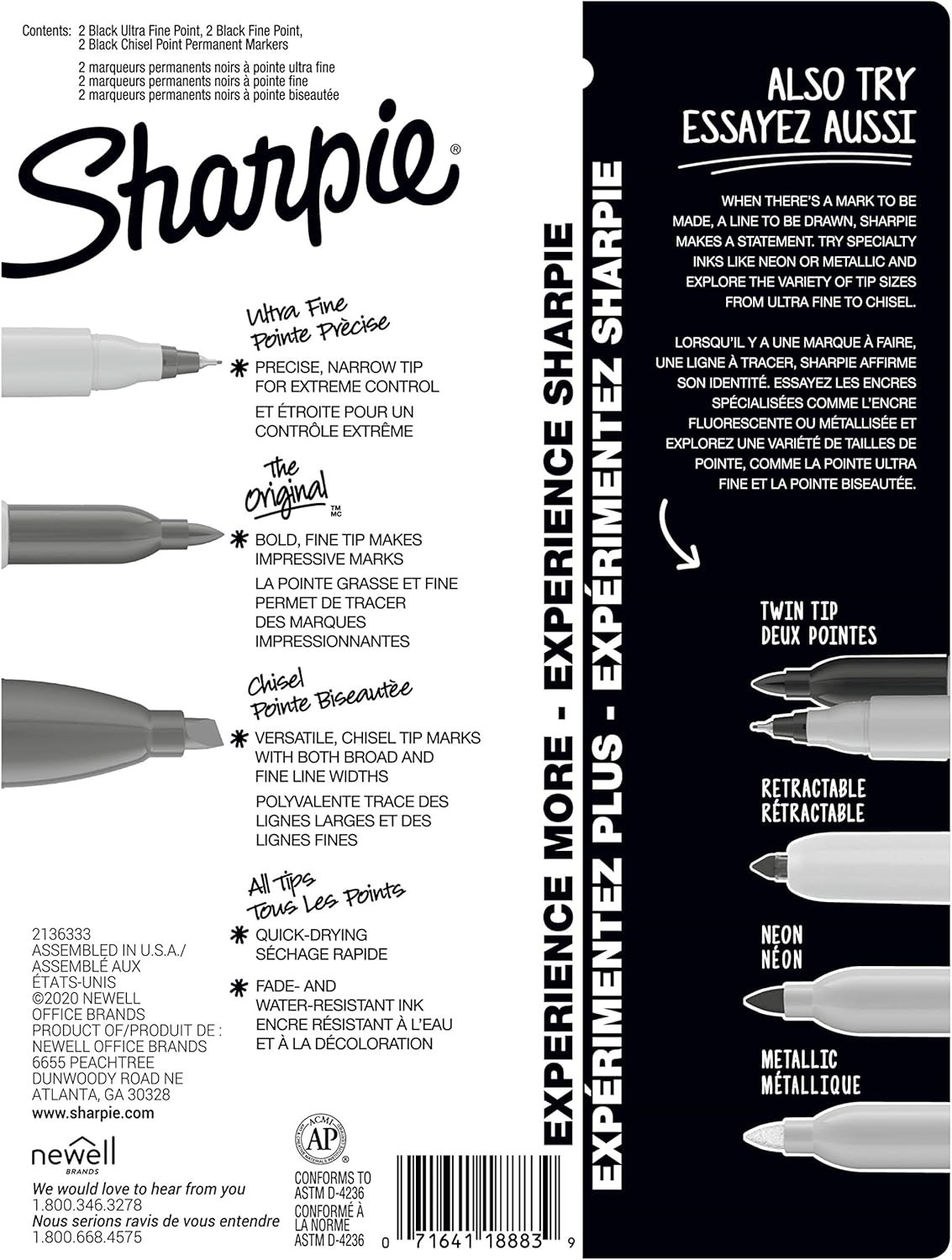 Versatile 6-Pack Permanent Markers: Ideal for School, Office & Creative Projects