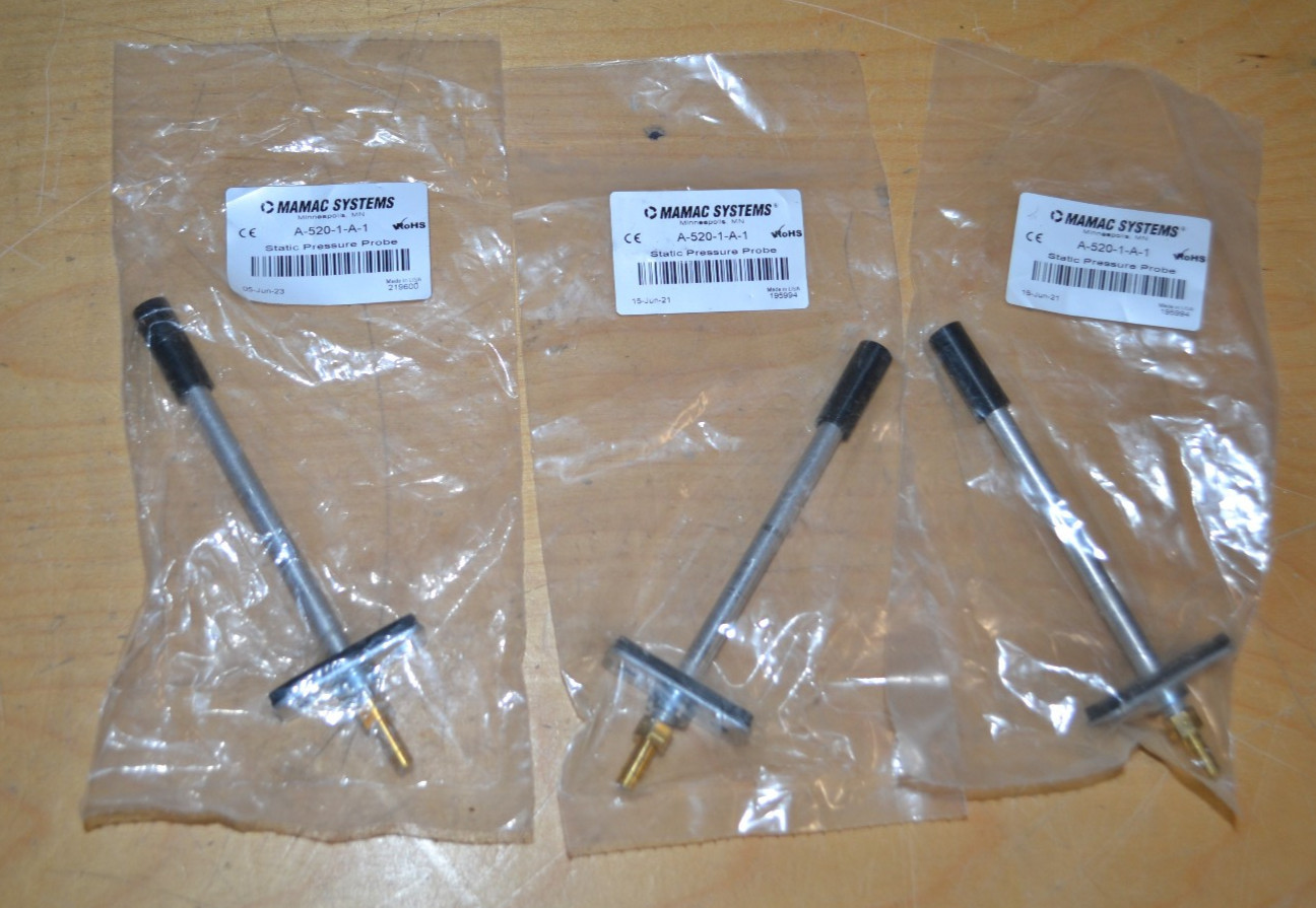 Lot Of 3 ~ MAMAC Systems Static Pressure Probe  ~  A-520-1-A-1  ~  NEW  ~  (d)