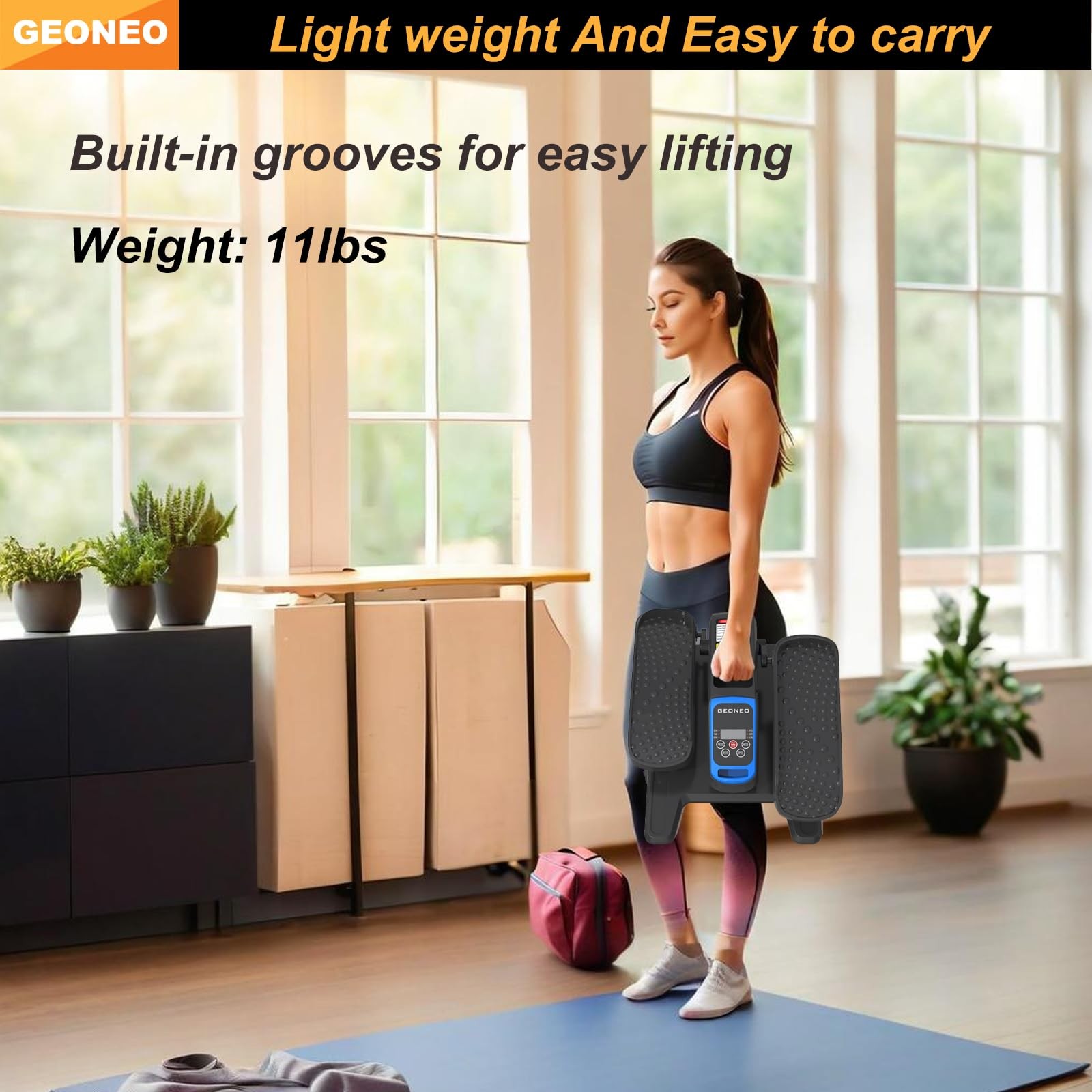 Under Desk Elliptical Machine, Electric Exerciser for Black