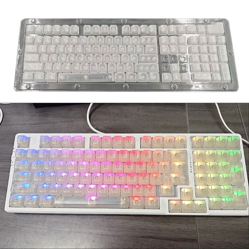Universal 107 Key Replacement Keycaps Easy Snap On Installation ABS Material