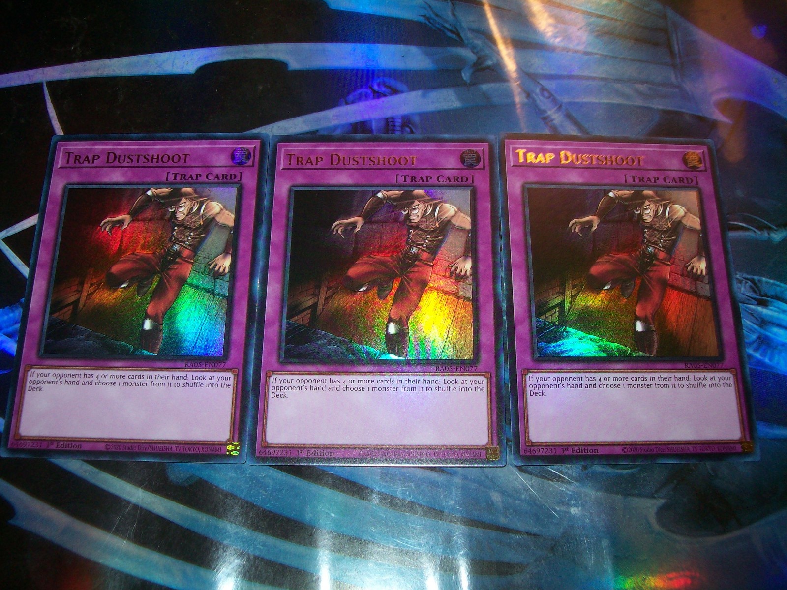 3x Trap Dustshoot 1st Edition Ultra Rare RA05-EN077 Yu-Gi-Oh!