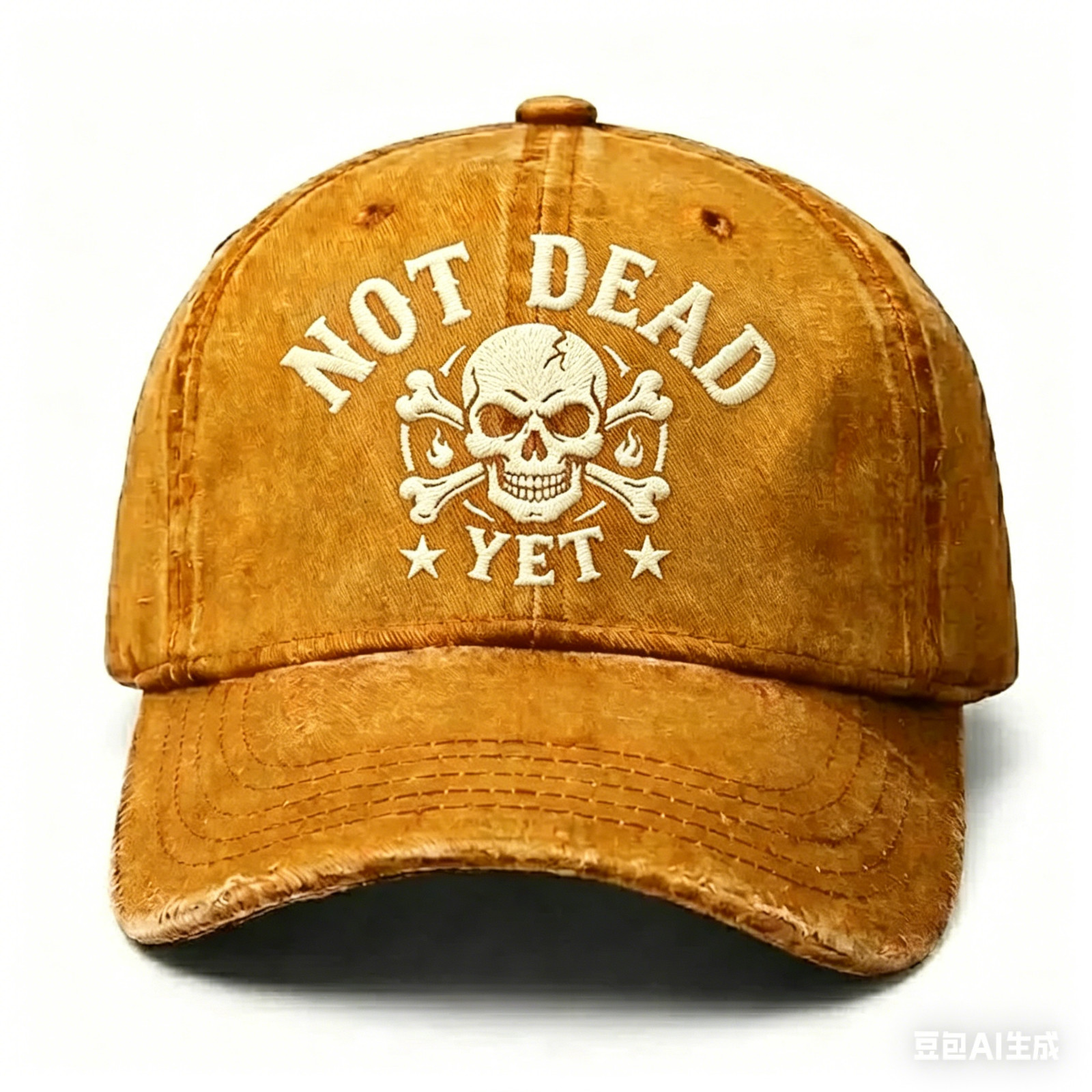 "Not Dead Yet" Skull Crossbones Embroidered Baseball Cap Adjustable Dad Hat Gift