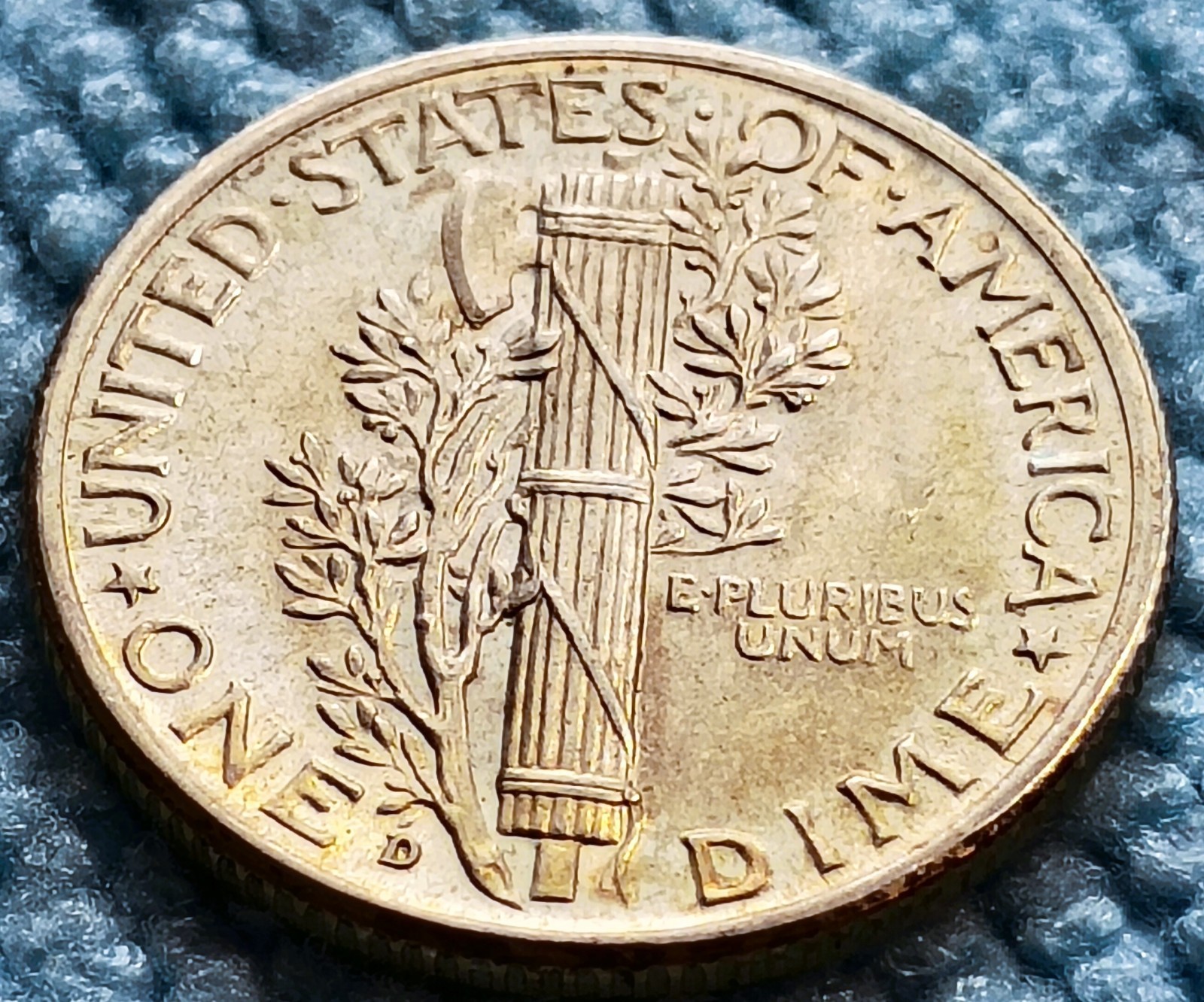 FSB 1941 D Choice Brilliant Uncirculated Mercury Silver Dime FULL SPLIT BANDS