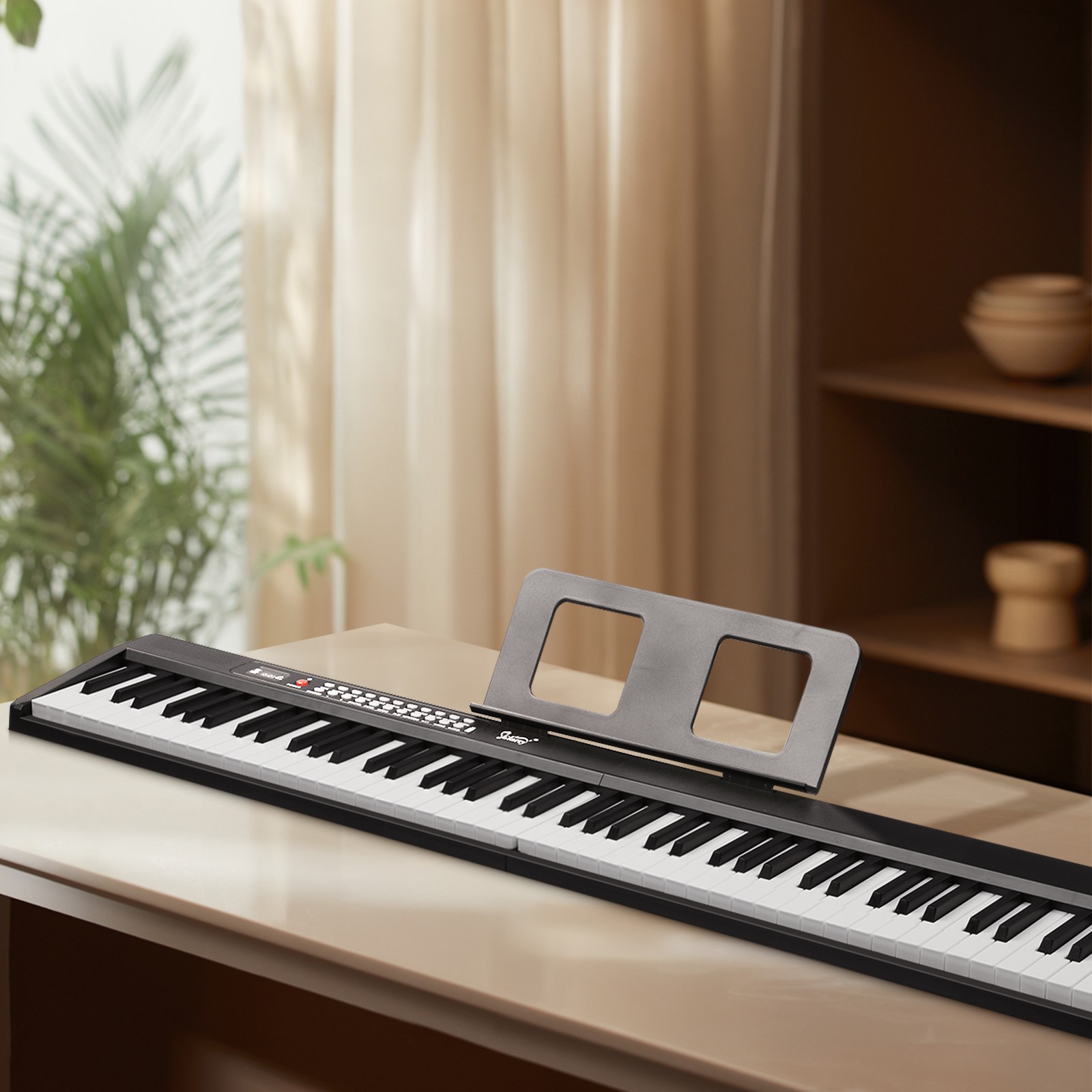 Glarry Foldable 88-Key Full Size Semi-Weighted Digital Piano+ X-Shape Stand