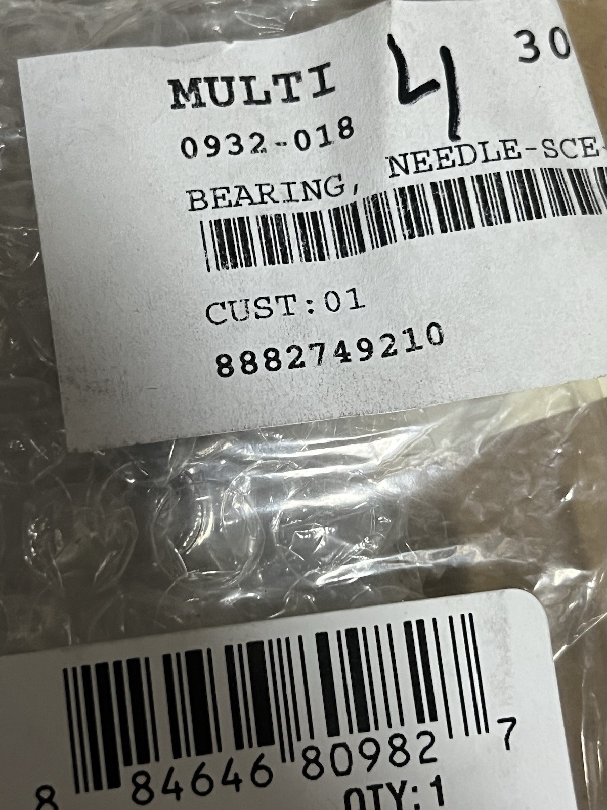 0932-018 Arctic Cat Needle Bearing NEW OEM
