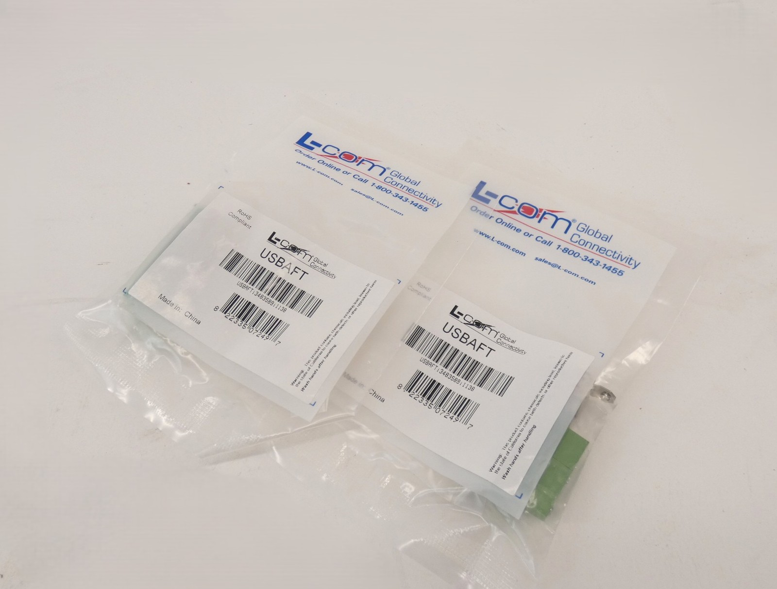 *Lot of 2* L-Com USBAFT USB Type A Female Field Termination Connector - NEW S...