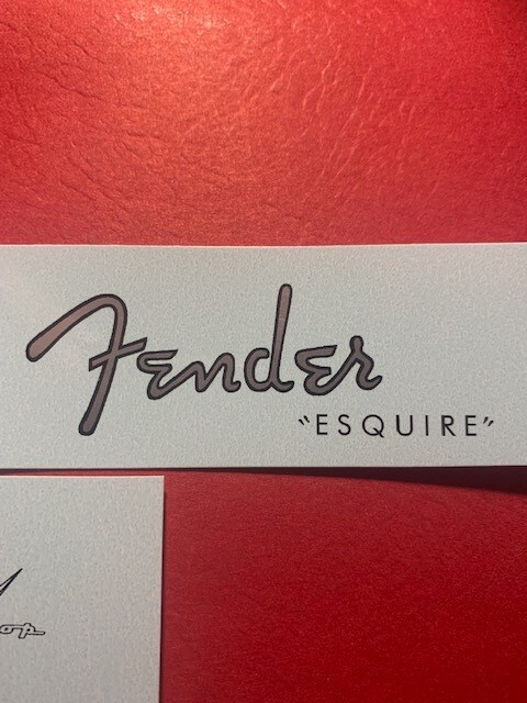 Fender Esquire Guitar Waterslide Headstock Decal Metallic Inks
