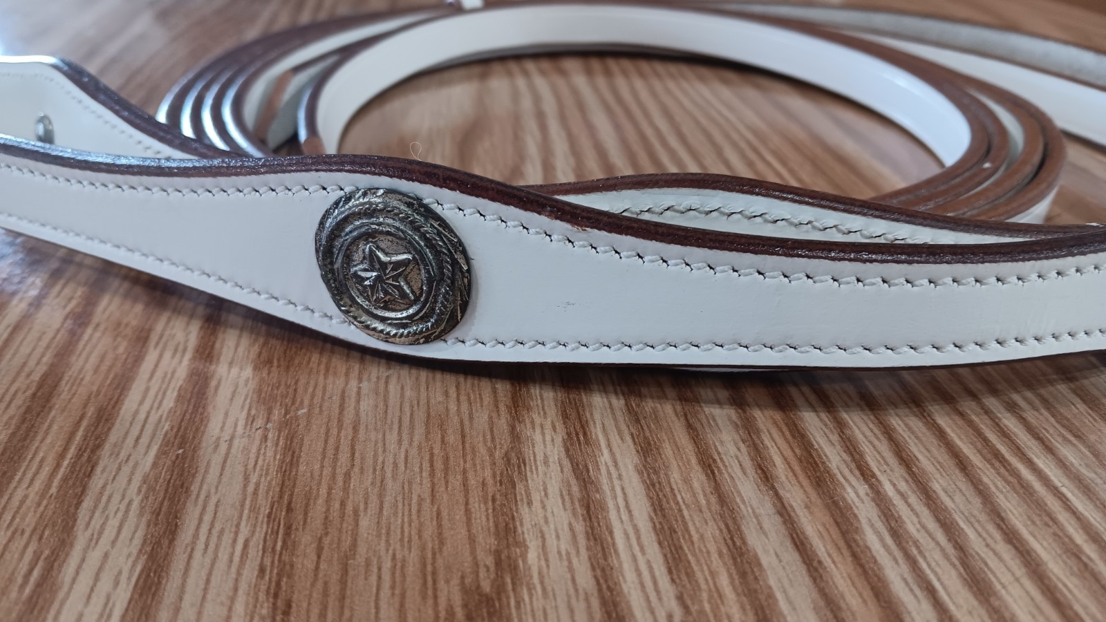 Fancy White Leather Draft Tack Set: Headstall, Reins, Breastcollar