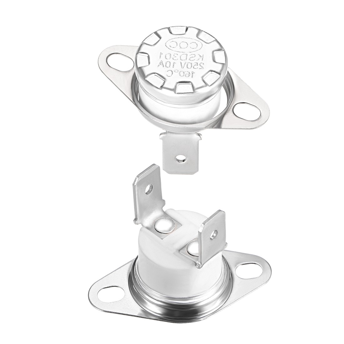 KSD301 Thermostat 160°C/320°F 10A Normally Closed N.C Adjust Snap Disc 2pcs