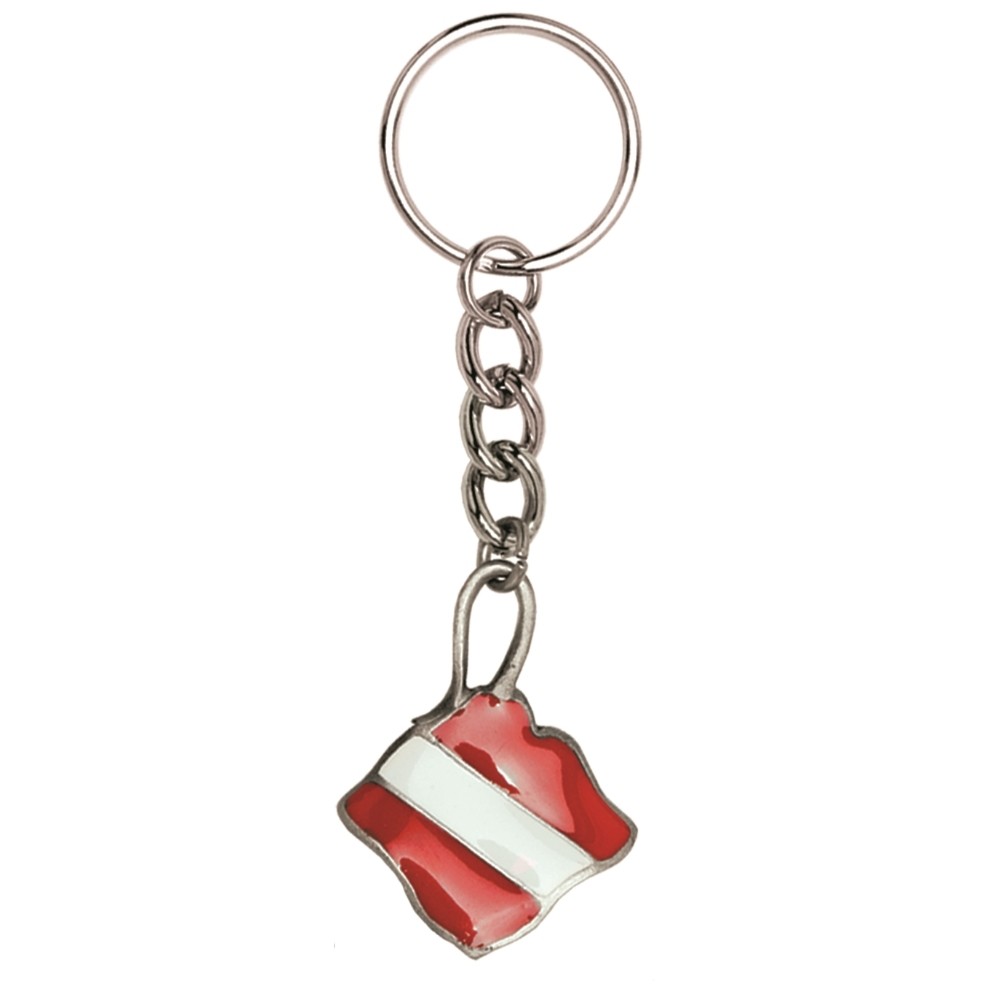 Innovative Scuba Concepts Pewter Keychain, Stingray with Flag