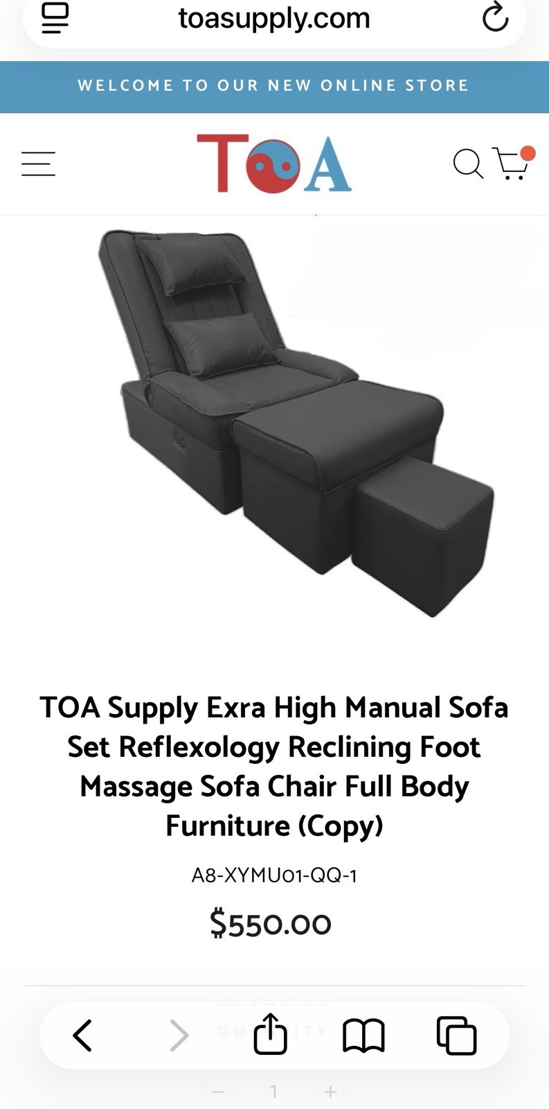 TOA Reflexology Manual Massage Chair Full Body Recliner