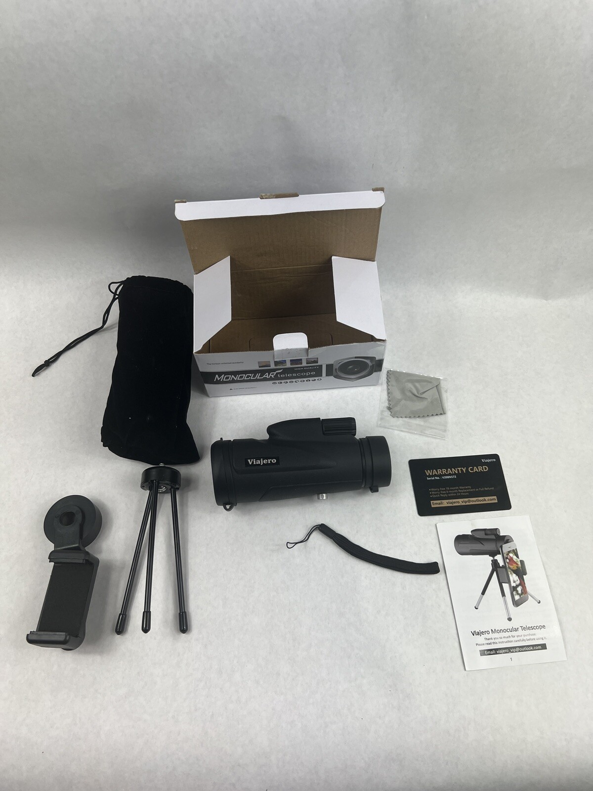 Viajero 12X50 Monocular Telescope High Power Monocular with Smartphone Holder