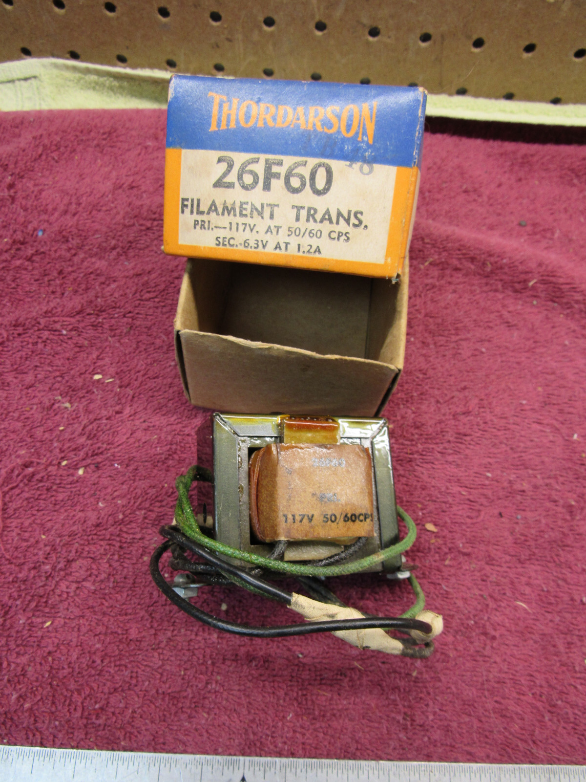 Vintage Thordarson 26F60 Filiment Transformer 6.3v @ 1.2A