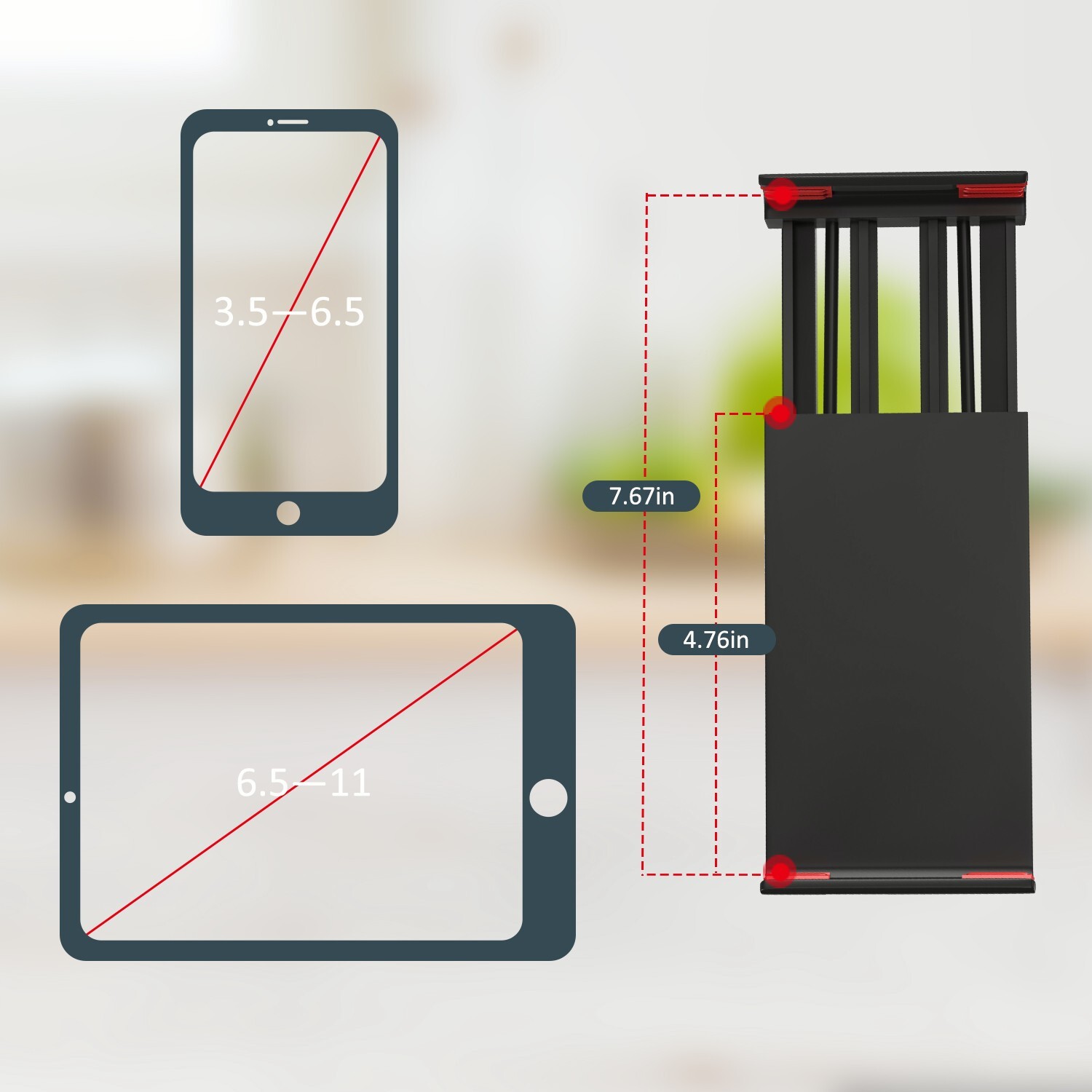 Multi-Device Floor Phone Stand – Compatible With iPad, iPhone & Samsung Tablets