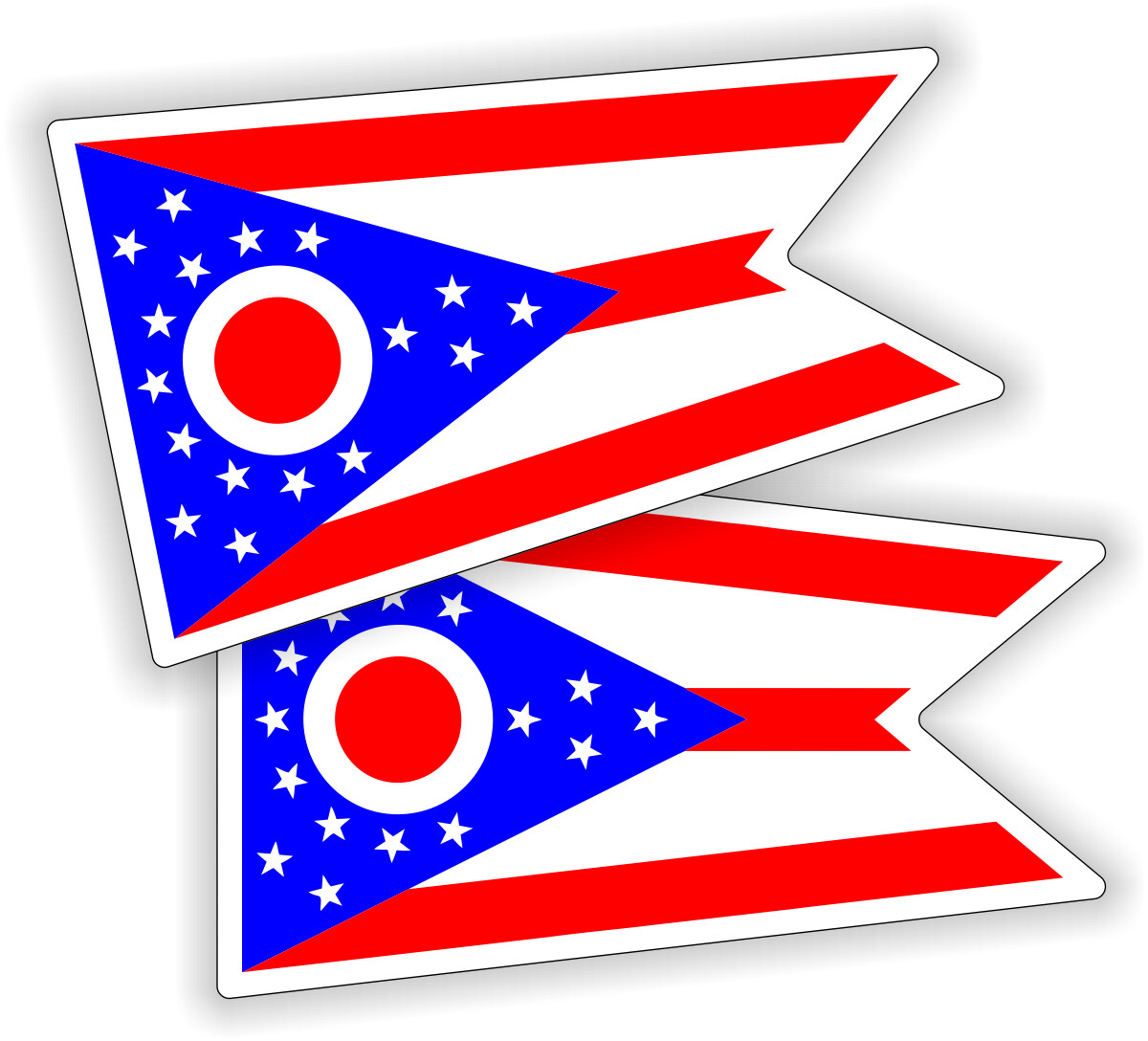 2x OHIO FLAGS Hard Hat Stickers State Decals Welding Welder Helmet Flag Columbus