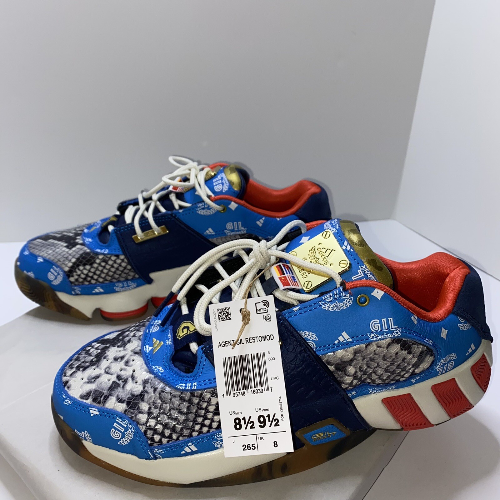 Adidas Agent Gil Restomod Athletic Shoes Snake Skin Multicolor GY6483 Men’s 8.5