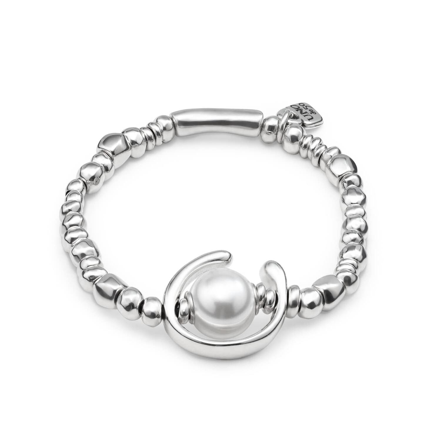 UNOde50 Stretch Bracelet ANOTHER ROUND OH OH OH! Sterling Silver-Plated, Hand...