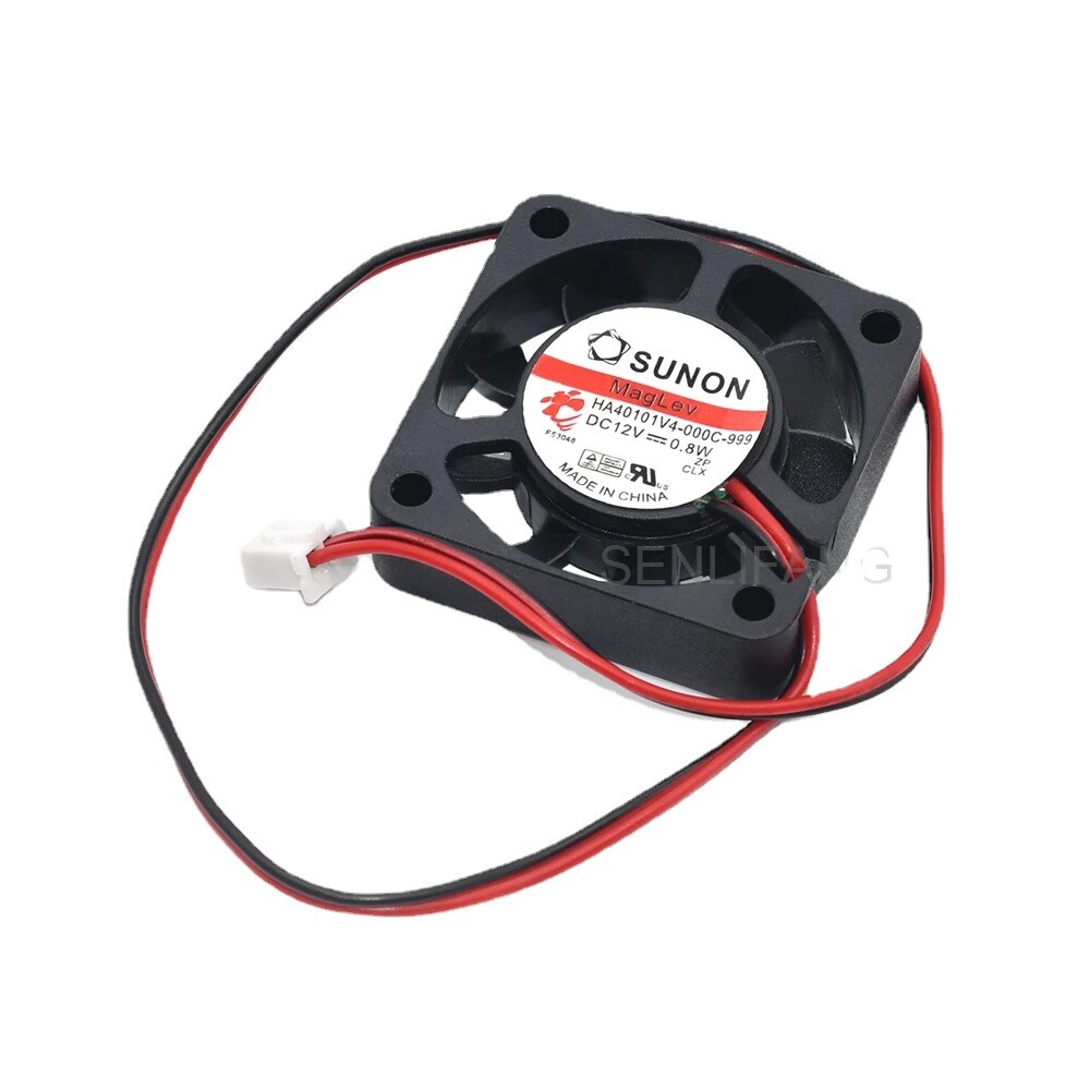 For SUNON DC12V 0.8W 40x40x10mm HA40101V4-000C-999 2-Wire Cooling Fan