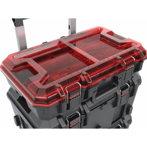 Hyper Stack Heavy Duty 3 Piece Modular Rolling Toolbox System, Black