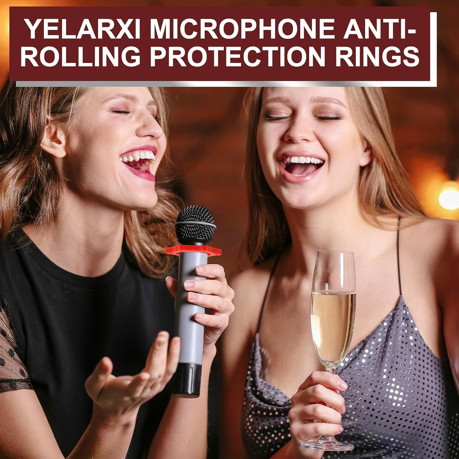 Microphone Anti-Roll Rings, Hexagonal Rubber Mic Rolling Ring - Fitting for (Wir