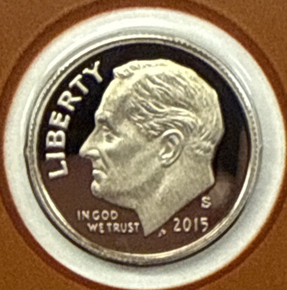 2015 S Clad Proof Roosevelt Dime from Proof Set with Free Shipping