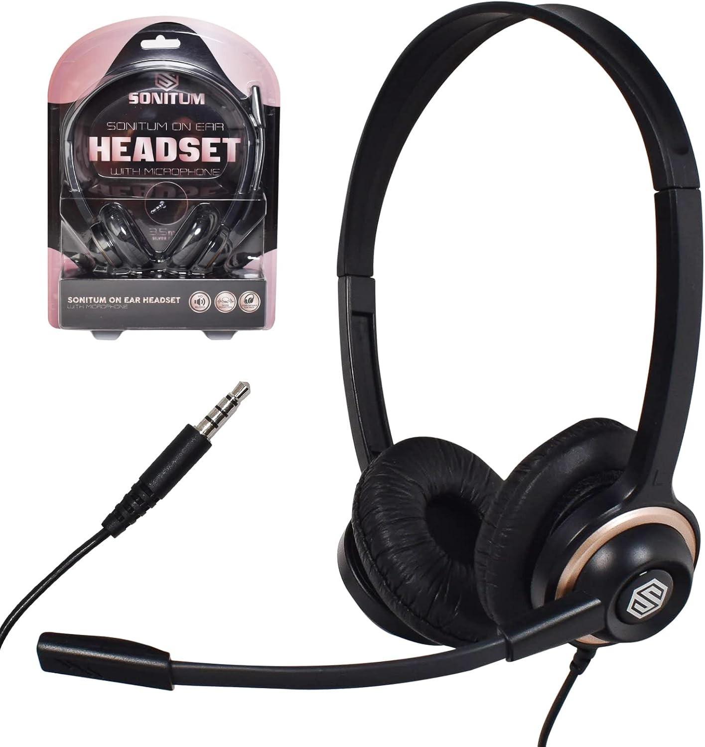 Headset with Microphone - Noise Canceling Computer Headset for Office, Meetin...