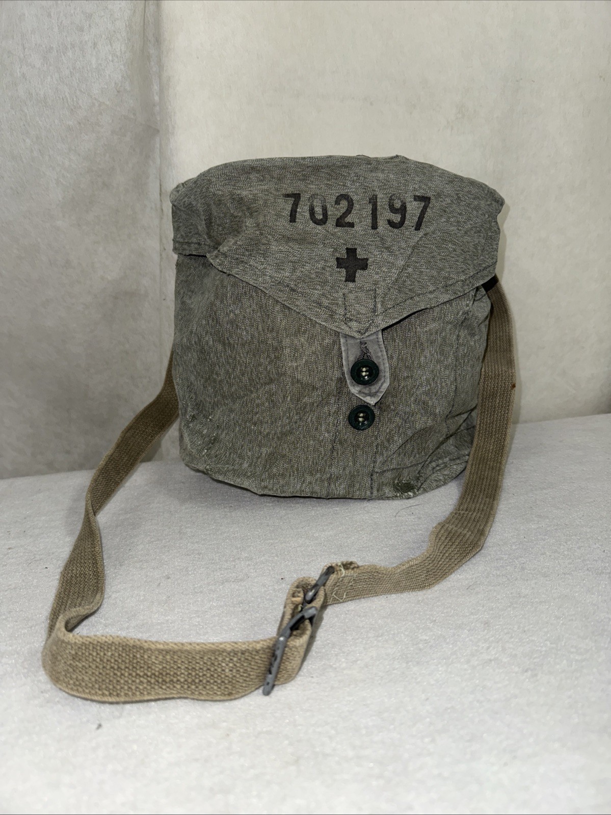 Vintage Swiss Army Military Crossbody Medic Pouch Bag Salt & Pepper Hipster Punk
