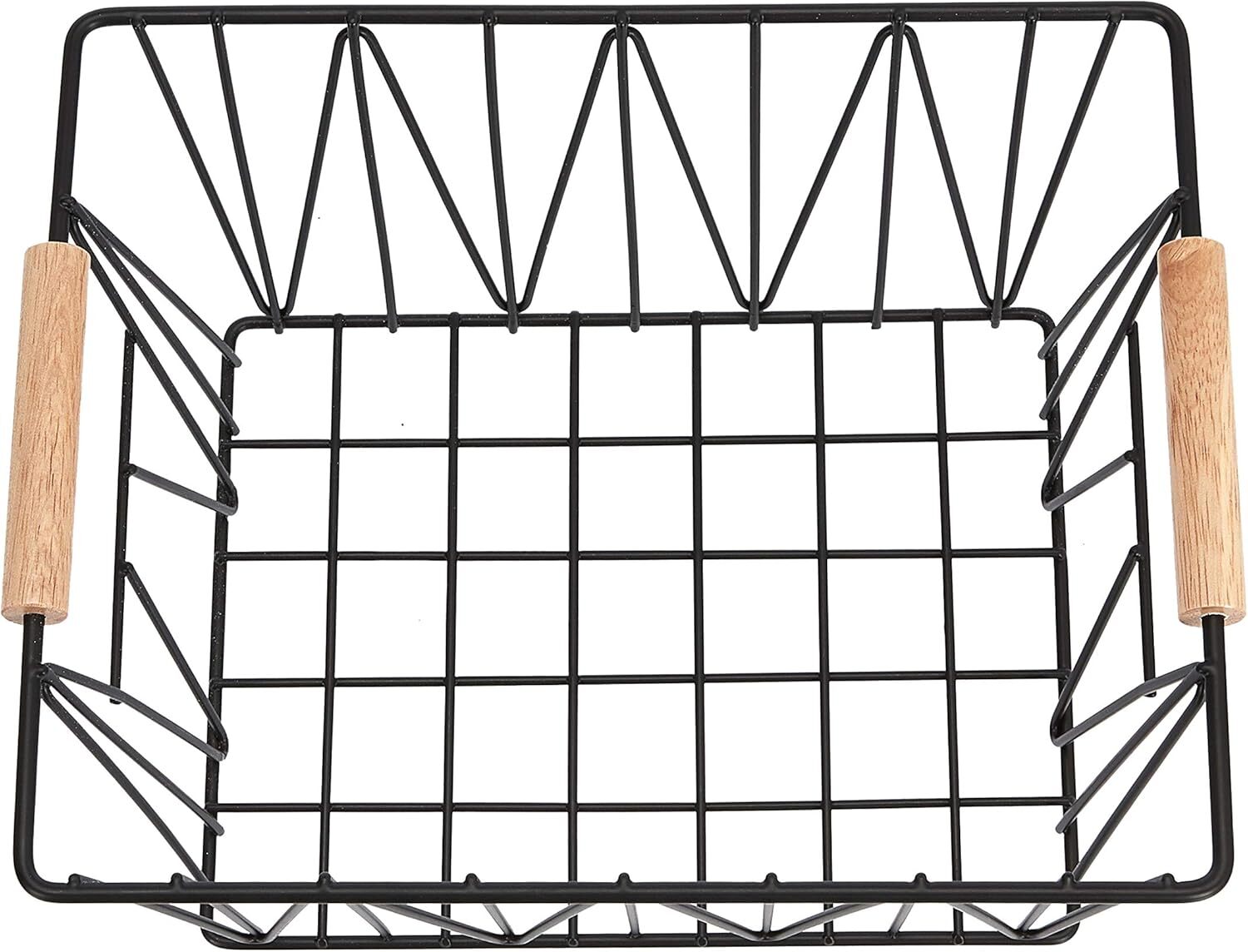 Rectangular Wire Storage Baskets, Set of 3, Standard, Black