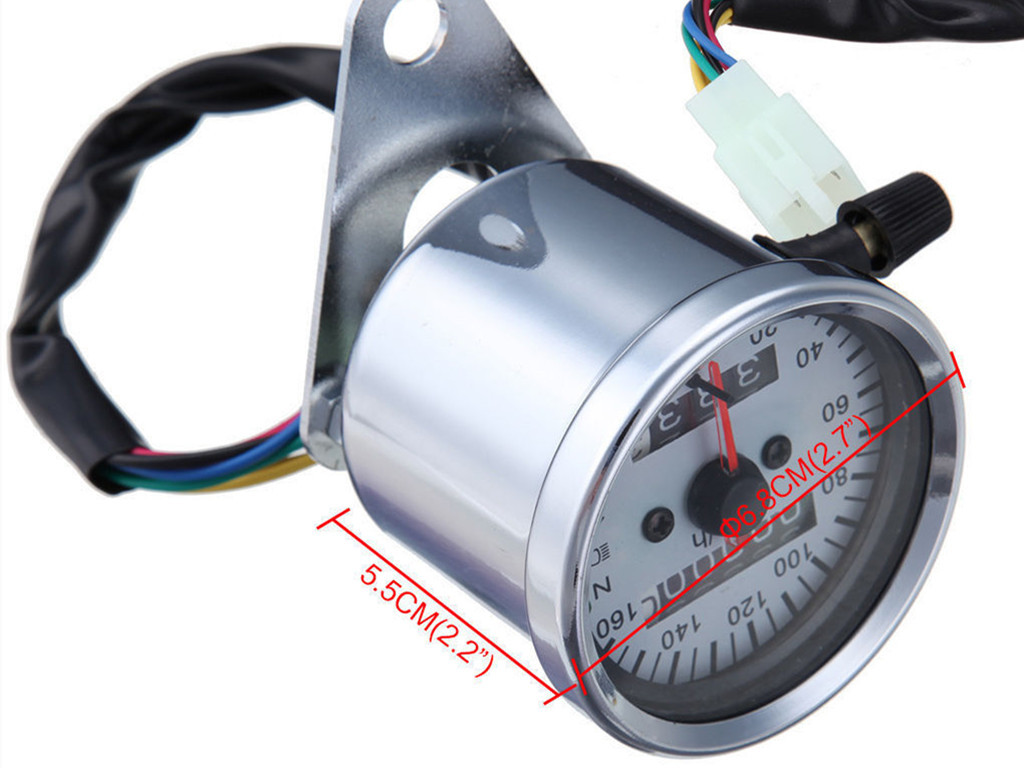 LED Backlight Signal Universal Motorcycle Odometer KMH Speedometer Gauge Cafe CB