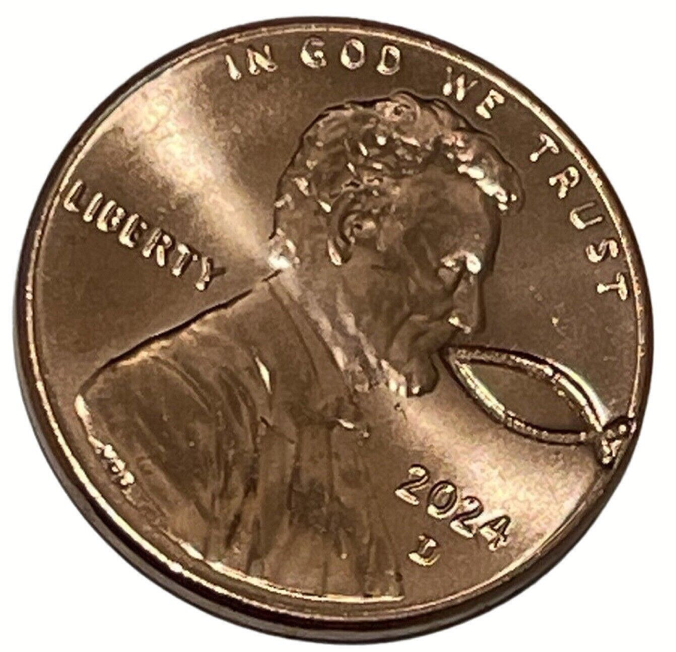 2024 Ichthus Fish Ichthys Counter Stamp Imprint Lincoln Easter Lent Pocket Coin