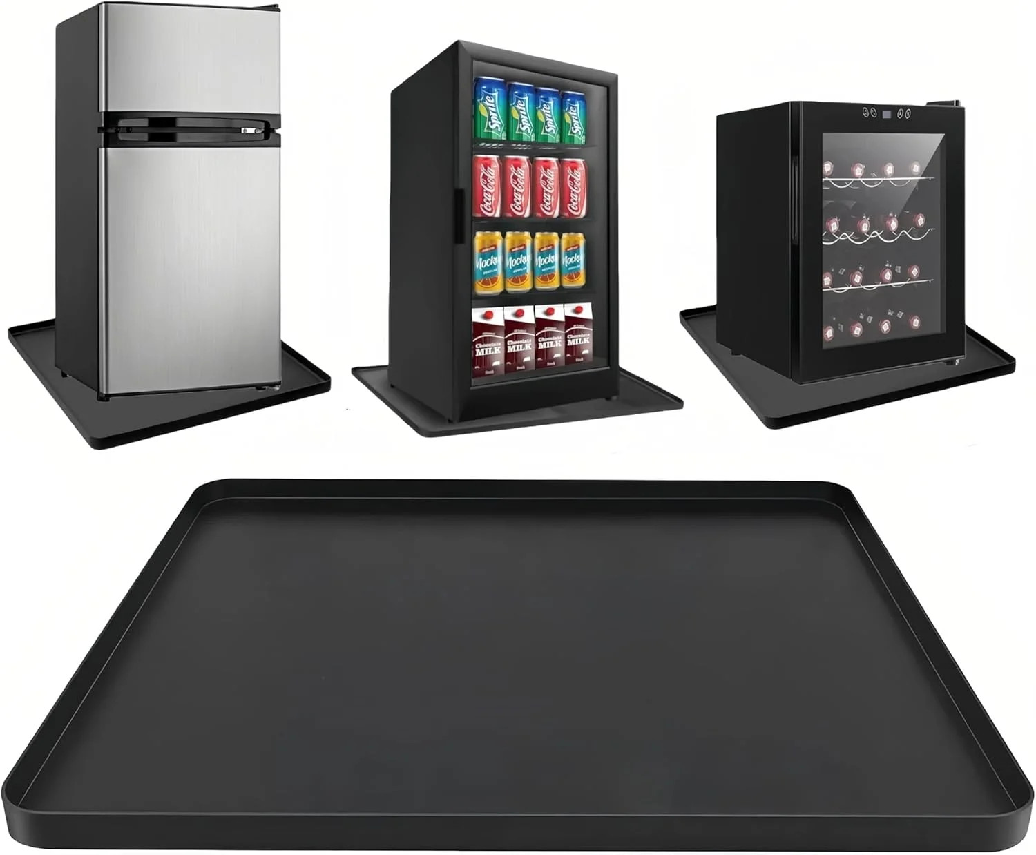 Mini Fridge Silicone Mat 19.7x19.7 Inch - Flexible Silicone Drip Tray & Floor Pr