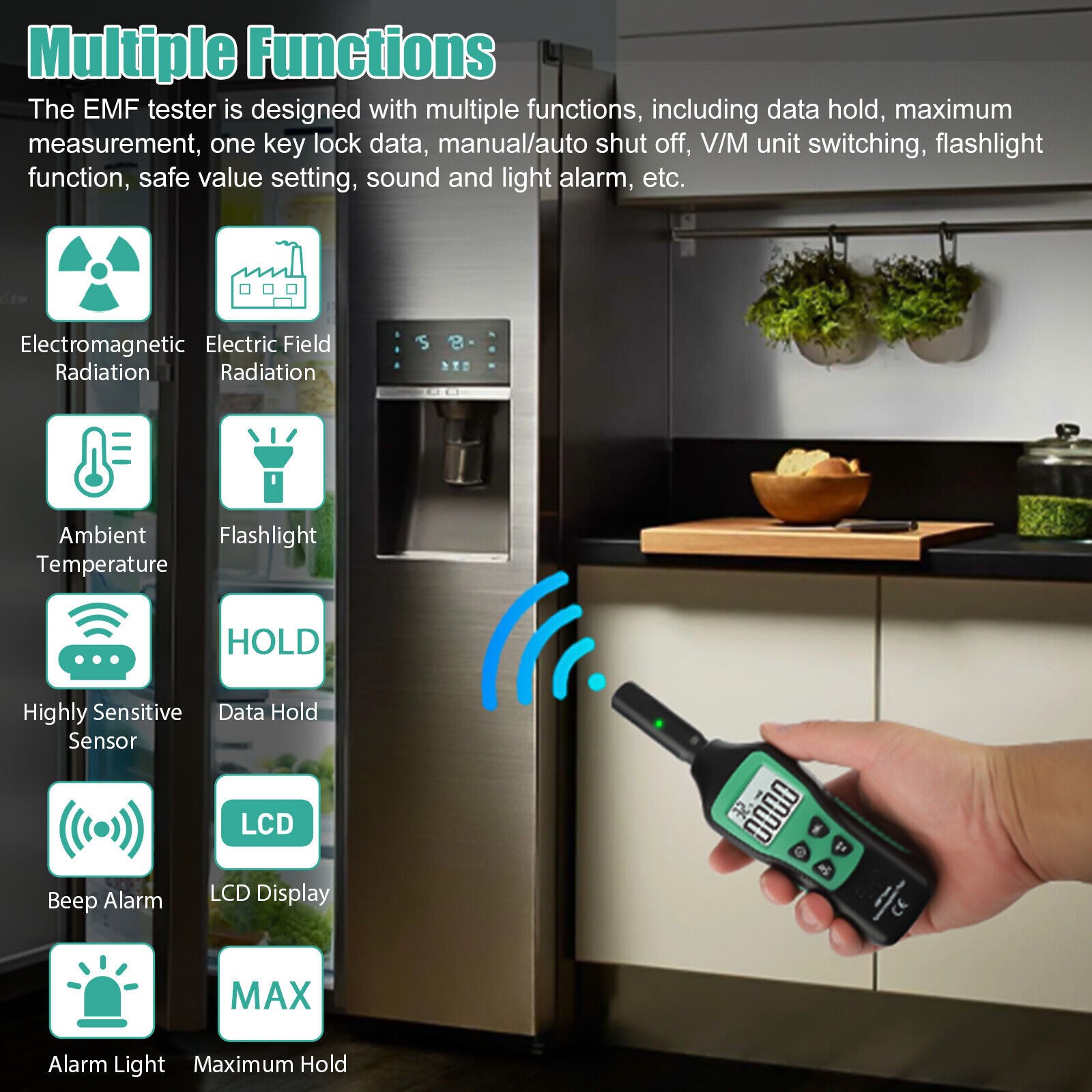 LCD Radiation Dosimeter EMF Meter Electromagnetic Radiation Detector Accessories