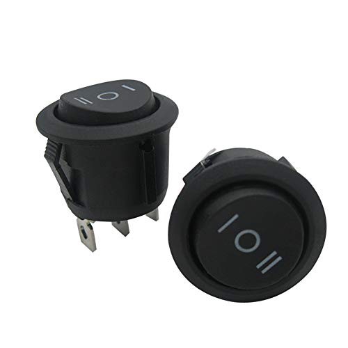 5pcs Snap-in Round Momentary Rocker Switch Toggle Power SPDT (ON)-Off-(ON)