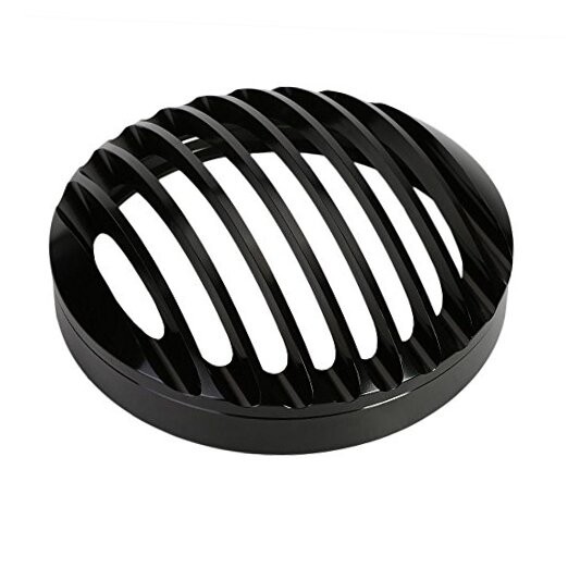 Fuerdi 5 3/4" Black Aluminum Headlight Grill Cover for Harley Sportster XL 883