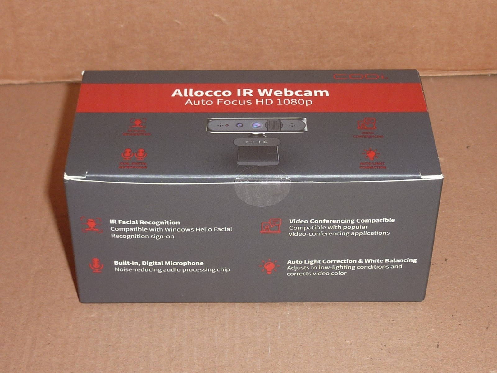 Allocco HD 1080P IR Facial Recognition Webcam (Windows Hello) A05023 - NEW