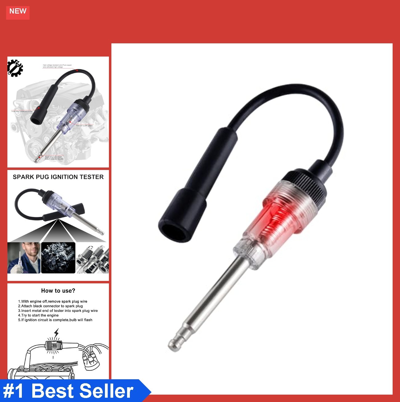 Inline Spark Plug Tester Ignition Diagnostic Tool Engine Tester For Car Lawn