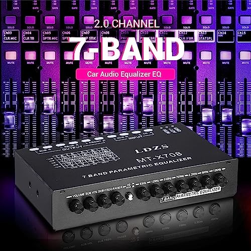 Car Audio Equalizer - Adjustable 7 Bands EQ Car Amplifier - Graphic 7 Bands
