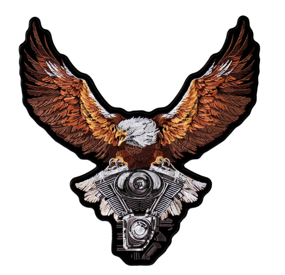 12" FLYING EAGLE EMBROIDERED JACKET PATCH