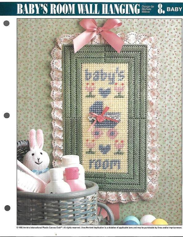 LOT/7 PLASTIC CANVAS LEAFLETS BABY PROJECTS
