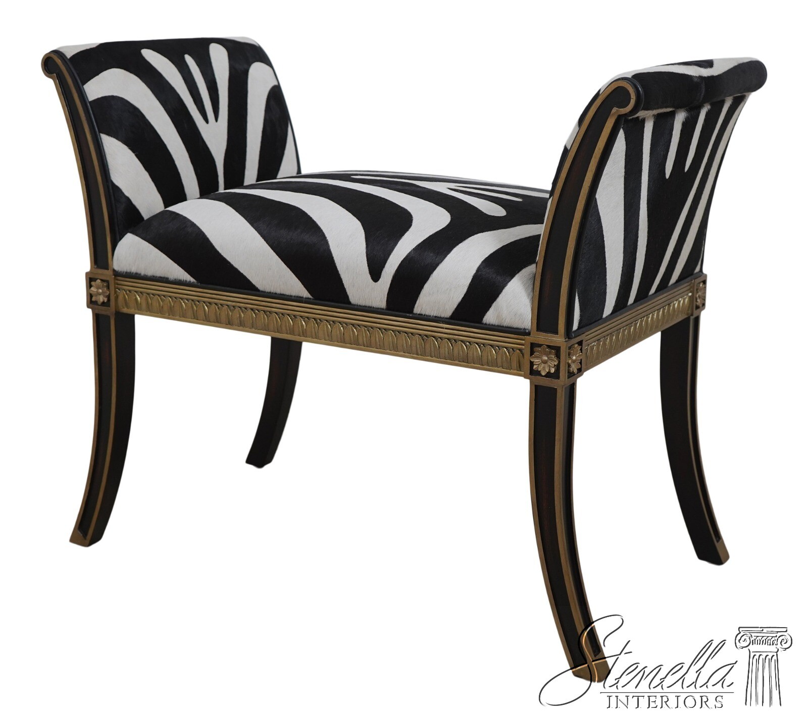 L68647: MAITLAND SMITH Zebra Print Bench 8105-42  ~ NEW