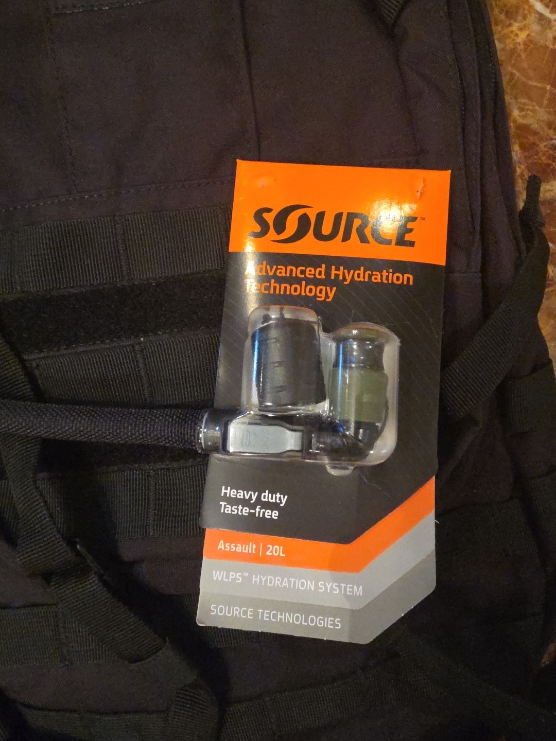 Source Tactical Assault 20L Cargo Pack with 3L Hydration System Black