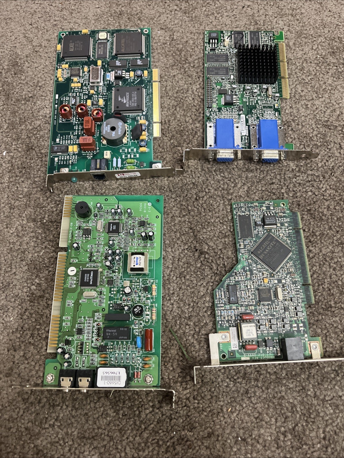 Lot of vintage Video, Modem Cards- Untested Us Robotics Blaster Alcatel MGI