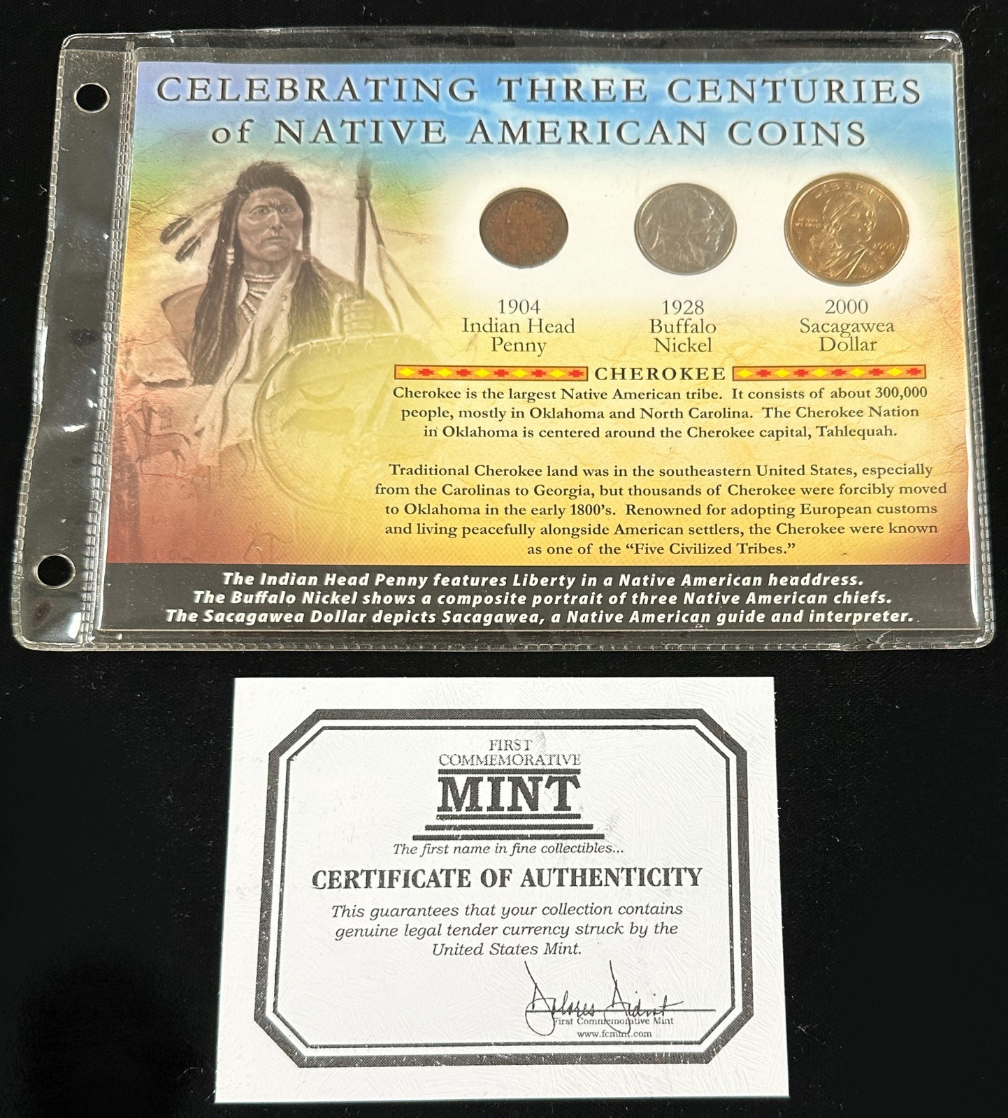 Celebrating Native American  3-Coin Set w/ Indian Head Penny, Buffalo Nickel