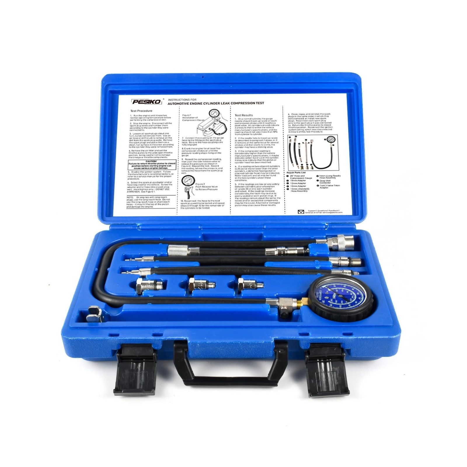 Compression Tester Kit 0-300 psi Cylinder Gauge for Gas Engine | Dual-range 0...