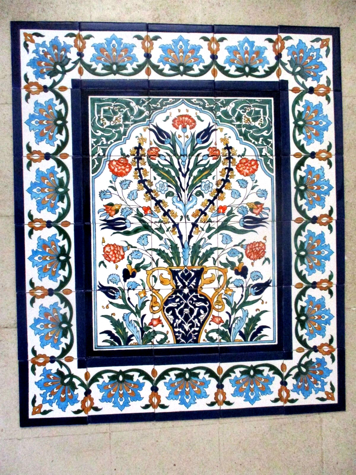 30" x 36" Hand painted Ceramic tile art panel Mosaic wall mural Backsplash