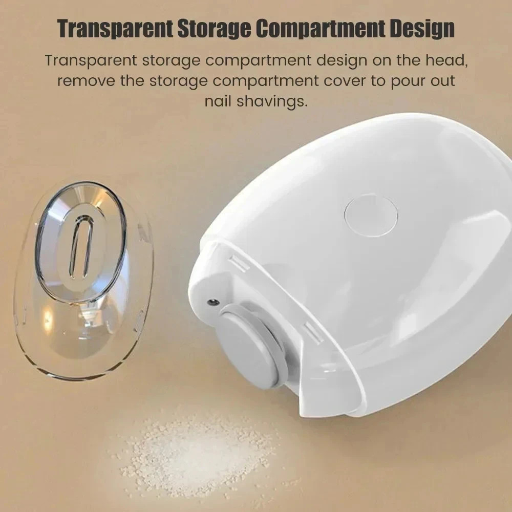 Electric Nail Grinder Automatic LED Trimmer Toe Cutter Clipper Rechargeable