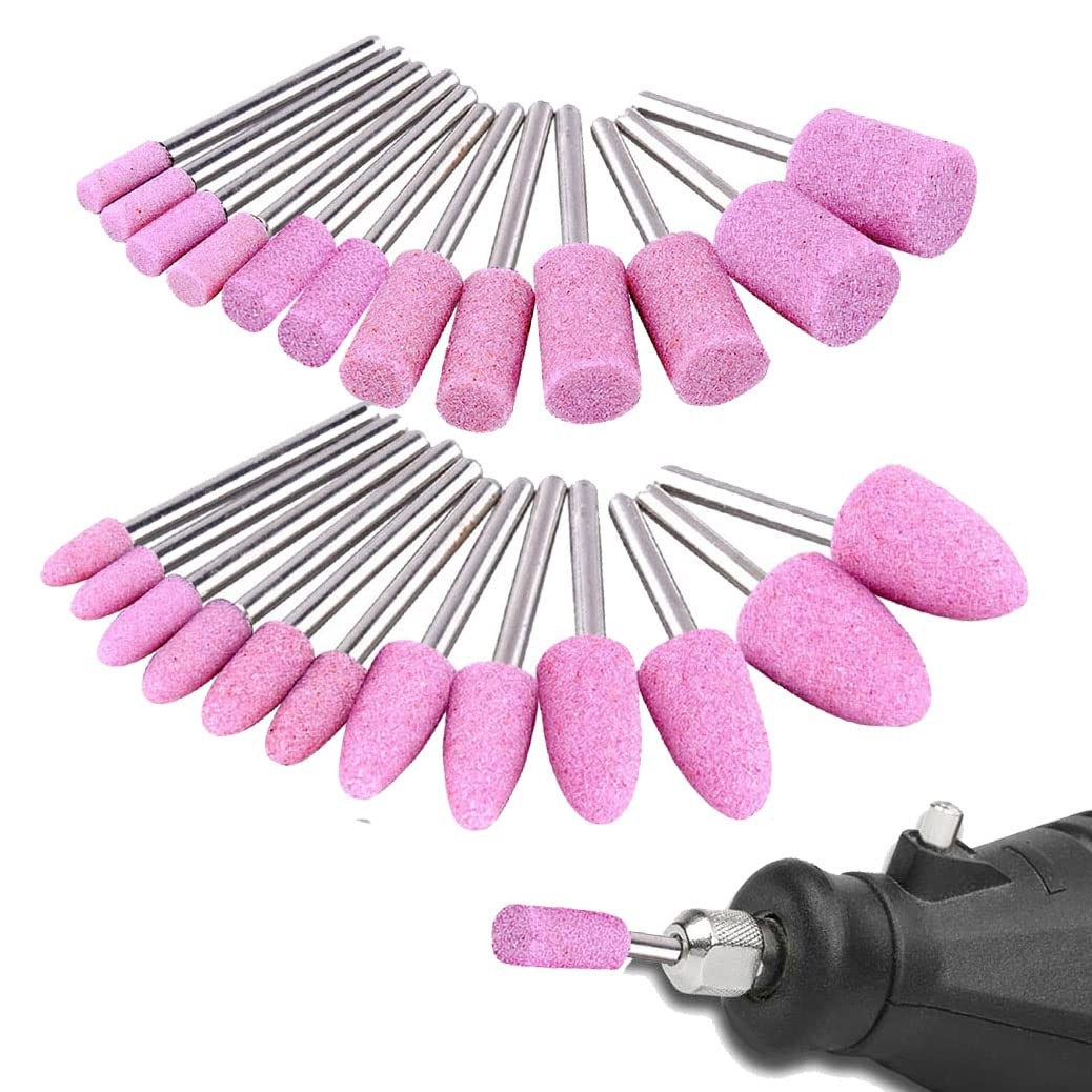 24 Pcs Rotary Grinding Stone Bits, Abrasive Mounted Stone Sharpening Bit Set ...